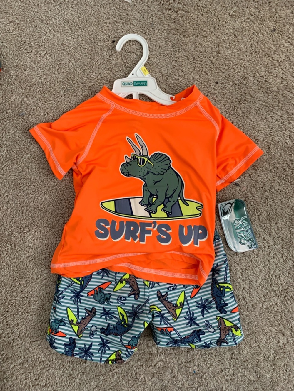 NWT Quad Seven 2pc Dinosaur Swim Set